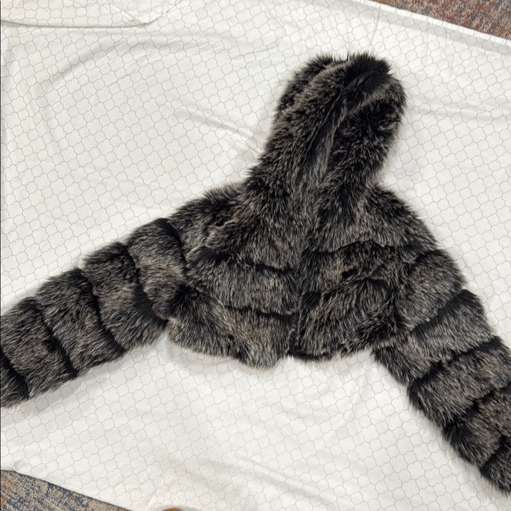 Luxurious Faux Fur Hooded Jacket